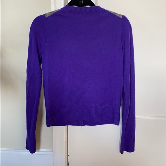 Purple argyle cashmere cardigan - Picture 2 of 2